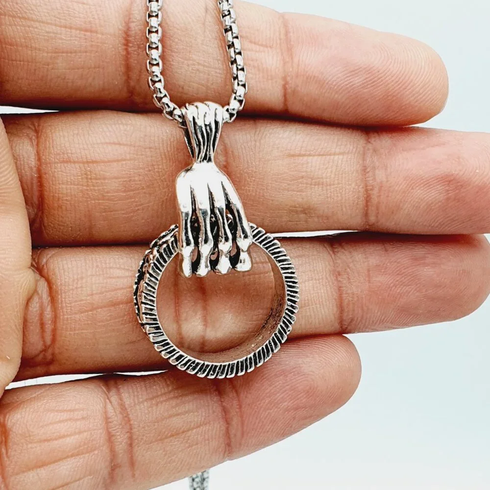 ❤️Vintage Fitness punk style skeleton Necklace , N90201P123